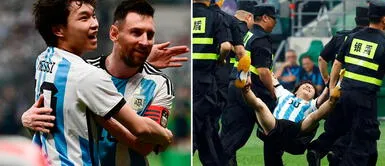 Lionel Messi eloqueció a sus hinchas en China en el amistoso contra Australia Fanático de Lionel Messi se fue cargado del estadio por querer abrazar a la estrella argentina