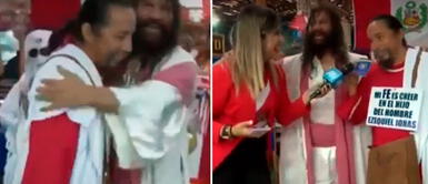 Hincha Israelita y Cristo Cholo se juntaron para alentar a la selección peruana Perú vs. Corea del Sur: 'Jesucristo' y el 'Hincha Israelita' se juntaron gracias al triunfo de la 'Blanquirroja'
