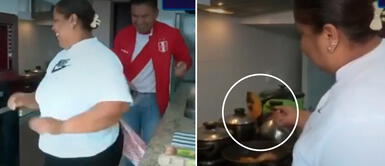 La mamá de Yoshimar Yotún tuvo un percance con su chicharrón de chancho por bailar el alcatraz Mamá de Yotún se le quemó su chicharrón de chancho por bailar el alcatraz