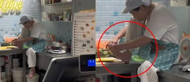 Los comensales expresaron su indignación al ver la desagradable escena. Chef es captada en TikTok cortándose las uñas de los pies en restaurante: "Yo comía allí"