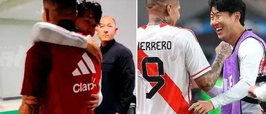 Paolo Guerrero y Heung Min Son se dieron un fraterno abrazo Paolo Guerrero y Heung Min Son se volvieron a encontrar tras victoria de Perú sobre Corea del Sur