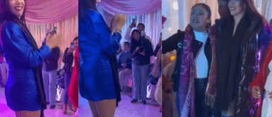 Rosángela Espinoza se lució en compromiso de su hermano Rosángela Espinoza se roba el show bailando huayno en la celebración del compromiso de su hermano