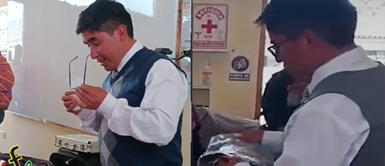 El profesor peruano se emocionó hasta las lágrimas. Profesor peruano se emociona al recibir regalos por el Día del Padre en Junín: "Me hicieron llorar"
