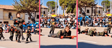 Maestra de Junín no le importó tirarse al suelo para que sus pequeños alumnos brillen en desfile Maestra de Junín no le importó tirarse al suelo para que sus pequeños alumnos brillen en desfile: "Vocación"