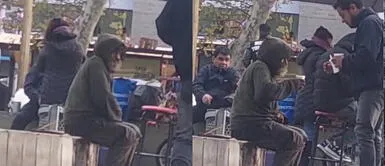 El hombre no se esperaba esta reacción del mendigo. Hombre le regala café a un mendigo en medio del frío, pero sucede lo impensado