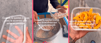Joven se queda con solo 5 soles para vivir y sorprende al conseguir suculento almuerzo Joven se queda con solo 5 soles para vivir y sorprende al conseguir suculento almuerzo: “eso es ser peruano”