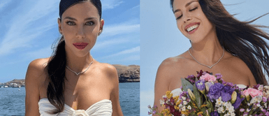 Alondra García Miró domina el mar mediterráneo con un bikini satinado menta Alondra García Miró se convierte en la reina del mar español con mágico bikini satinado