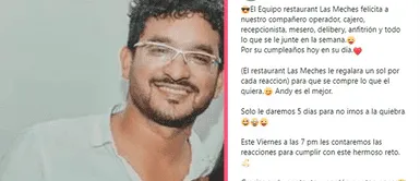 Restaurante piurano regala un sol a empleado por cada reacción en su foto Restaurante piurano regala un sol a empleado por cada reacción en su foto: "Ya lleva más de 58.000"
