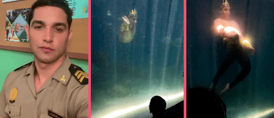 Agente PNP alborota redes tras revelar que de día es policía y de noche 'sireno' en acuario de Huachipa Agente PNP alborota redes tras revelar que de día es policía y de noche 'sireno' en acuario de Huachipa