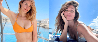 Stephanie Cayo deslumbra en festival español. Stephanie Cayo revoluciona la moda griega con un icónico outfit en fiesta española