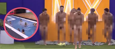 ‘Team Infierno’ cumplió promesa y saltaron a la piscina desnudos en ‘La Casa de los Famosos’ El ‘Team Infierno’ se lanzó a la piscina desnudo y sin censura en ‘La casa de los famosos: México’