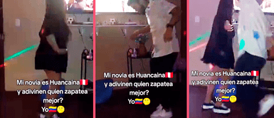 Huancaína no pudo contra venezolano y la humilla con fabulosos pasos de huayno Venezolano rompe la pista de baile con fabulosos pasos de huayno y deja 'chiquita' a su novia huancaína