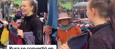 La joven demostró su gran talento en la venta de ropa. Rusa trabaja como vendedora ambulante en Gamarra y se vuelve viral en TikTok: "Pregunta, mami"