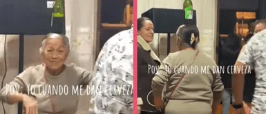 Anciana se vuelve viral en TikTok por bailar con una botella de cerveza en la cabeza Anciana se vuelve viral en TikTok por bailar con una botella de cerveza en la cabeza
