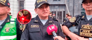 Manifestante es detenido por apuntar con láser a la PNP en Tercera Toma de Lima Manifestante es detenido por apuntar con láser a la PNP en Tercera Toma de Lima