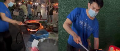 El joven causó sensación con su increíble receta. Peruano le enseña a preparar tallarín saltado a cocinero en China y sorprende a miles en TikTok