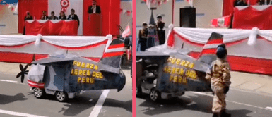 Niño cautiva las redes al interpretar a José Abelardo Quiñones y presentarse en su avión Niño cautiva las redes al interpretar a José Abelardo Quiñones y presentarse en su avión