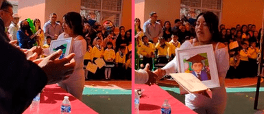 La desgarradora escena de una madre que llevó la foto de su hijo fallecido a la graduación La desgarradora escena de una madre que llevó la foto de su hijo fallecido a la graduación: "¡Presente!"