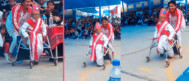 Madre peruana acompaña orgullosa a su hijo con discapacidad durante baile por Fiestas Patrias Madre peruana acompaña orgullosa a su hijo con discapacidad durante baile por Fiestas Patrias