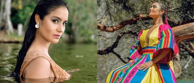 Mayella Lloclla promueve la moda andina. Mayella Lloclla exhibe su belleza con atrevido bikini tejido a cuadros que roba miradas