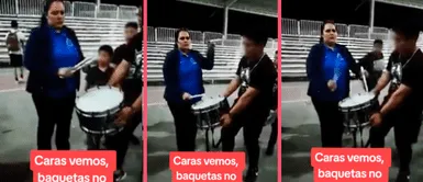 Mujer recuerda sus épocas de colegio y deslumbra al utilizar las baquetas Mujer recuerda sus épocas de colegio y deslumbra al utilizar las baquetas: "Mis respetos"