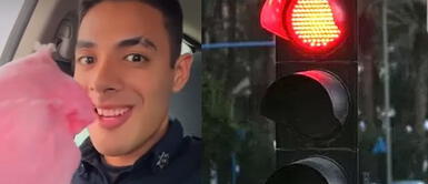El policía se pasó la luz roja por comprar un algodón de azúcar. Policía cuenta que se pasó la luz roja en cinco semáforos para comprar dulce y desata la indignación de miles
