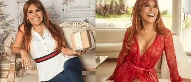 Magaly Medina remece las redes con sensual vestido. Magaly Medina exhibe su lado más atrevido con look semitransparente gobernado por el color de la pasión