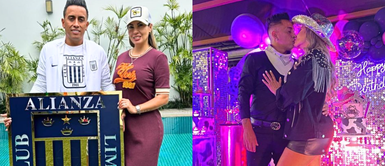 Christian Cueva y su esposa Pamela López. Christian Cueva se roba el protagonismo con un colorido outfit en cumpleaños de la hija de su esposa
