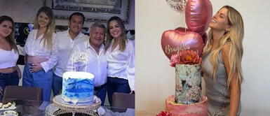 Brunella Horna vestido celeste Brunella Horna se roba el show en el cumpleaños de César Acuña con look que exhibe su baby bump