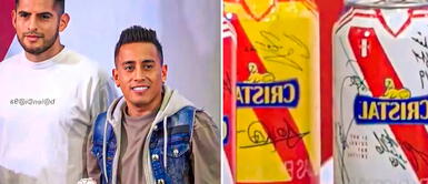 Christian Cueva y Carlos Zambrano estuvieron presentes en una renovación de convenio entre una empresa cervecera y la FPF Christian Cueva y Carlos Zambrano son imagen de latas de cervezas: "Otros no podían ser"