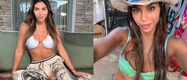 Alondra García Miró causa sensación en Francia. Alondra García Miró conquista el mar de Francia con seductor traje de baño gobernado por el satín