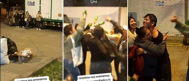 Joven ingresa a la UNI y su familia lo baña en cerveza en medio de lágrimas de emoción Joven ingresa a la UNI y su familia lo baña en cerveza en medio de lágrimas de emoción