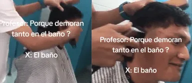 El joven sorprendió con este peculiar negocio. Estudiante peruano pone una barbería en el baño de su universidad y la 'rompe' con el negocio