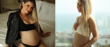 Brunella Horna embarazada con vestido asimétrico Brunella Horna celebra sus 5 meses de embarazo con un vestido dopamina para triunfar con su estilo