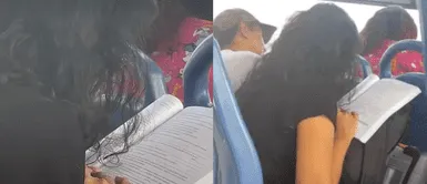 La joven recibió el aliento de los usuarios en las redes sociales. Joven se queda dormida en el bus, mientras estudiaba y recibe mensaje de aliento: "Guerrera, jamás te rindas"