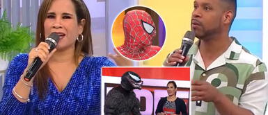 Lizbeth Cueva parcha a Giselo Giselo trolea a Lizbeth Cueva con bochornoso episodio del Hombre Araña en fallido programa