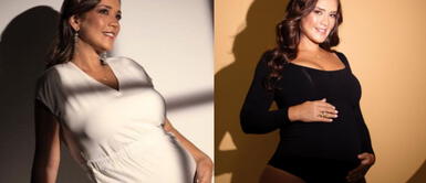 Marina Mora con outfit amarillo Marina Mora revoluciona la clásica moda maternal con atrevido vestido decorado con tul