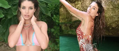 Flavia Laos deslumbra en redes sociales. Flavia Laos revela la tendencia de las botas denim todoterreno en exótico look Y2K