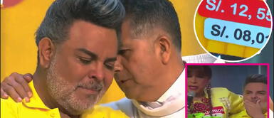Andrés Hurtado siendo consolado por el padre Isidro, vicepresidente de la fundación Teletón ¿Cuál fue la desconcertante reacción de Andrés Hurtado, ‘Chibolín’ al ver que la ‘Teletón 2023’ no llegó a su meta?