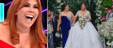 Magaly Medina se rió en vivo por un peculiar detalle en el matrimonio de Estrella Torres y Kevin Salas. Magaly Medina no se guardó nada y se burló EN VIVO del vestido de Estrella Torres por peculiar detalle