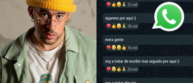 Bad Bunny llegó a Whatsapp: aquí cómo ingresar a su canal Bad Bunny, canal de Whatsapp: LINK OFICIAL para unirse al grupo y chatear con él