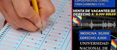 Denuncian venta de vacantes a UNMSM para Medicina y Derecho: "Pagas después de ingresar" Denuncian venta de vacantes a UNMSM para Medicina y Derecho: "Pagas después de ingresar"