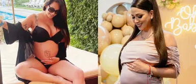 melissa klug vestido blanco Melissa Klug impacta con un look al desnudo elegante y etéreo que exhibe su avanzado embarazo