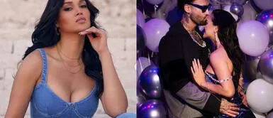 Angie Arizaga con vestido rojo Angie Arizaga celebra sus 32 años con un hipnótico vestido rojo en romántica cena con Jota Benz