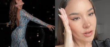 Ale Fuller Ale Fuller se hace presente en el Paris Fashion Week con un inmaculado look de seda y pedrería