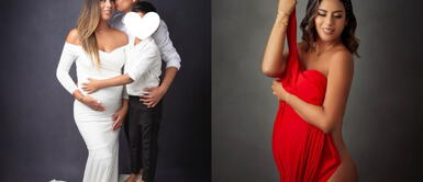 Rosa Fuentes vestido nude Rosa Fuentes celebra por todo lo alto su baby shower con romántico vestido off shoulders