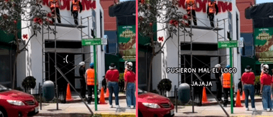 ¿Su primera chamba? Trabajadores de Papa John’s se equivocan y colocan el logo al revés ¿Su primera chamba? Trabajadores de Papa John’s se equivocan y colocan el logo al revés