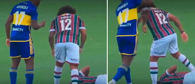 Luis Advíncula y Marcelo casi se agarran a golpes en el Boca Juniors vs. Fluminense Luis Advíncula y Marcelo casi se agarran a golpes en el Boca Juniors vs. Fluminense