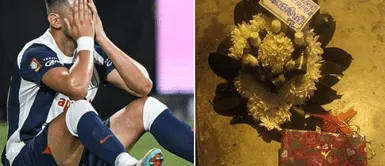 Carlos Zambrano tuvo inesperada visita en su casa. Carlos Zambrano recibe corona fúnebre en casa previo a la final de la Liga 1