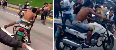 Hincha de Alianza Lima roba una moto a la Policía Insólito: Presunto hincha de Alianza Lima roba moto a policía en la Vía Expresa
